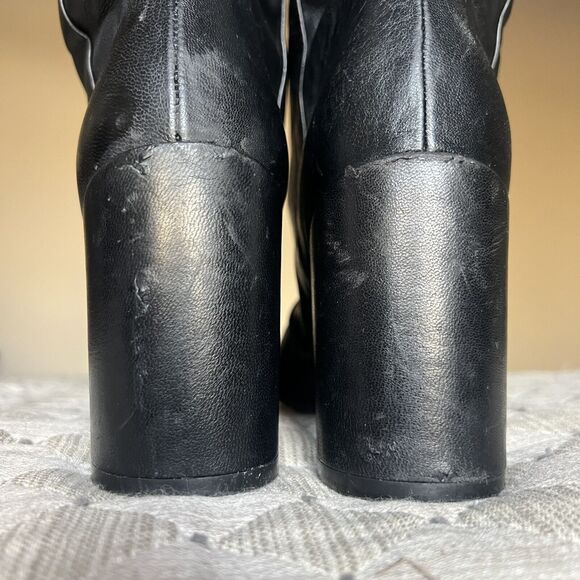 Zadig & Voltaire Paris Glimmer Black Leather Tall Heeled Boots Women 5.5 EU 36 - Picture 12 of 16